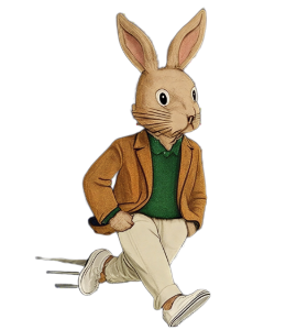 Fast Bunny Character - Running bunny in jacket